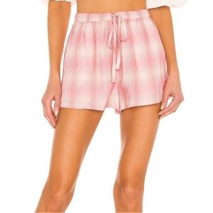 NWT lovers + friends Alona shorts in pink plaid